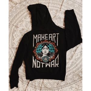 Obey Sweatshirt / Hoodie Black Make Art Not War medium
